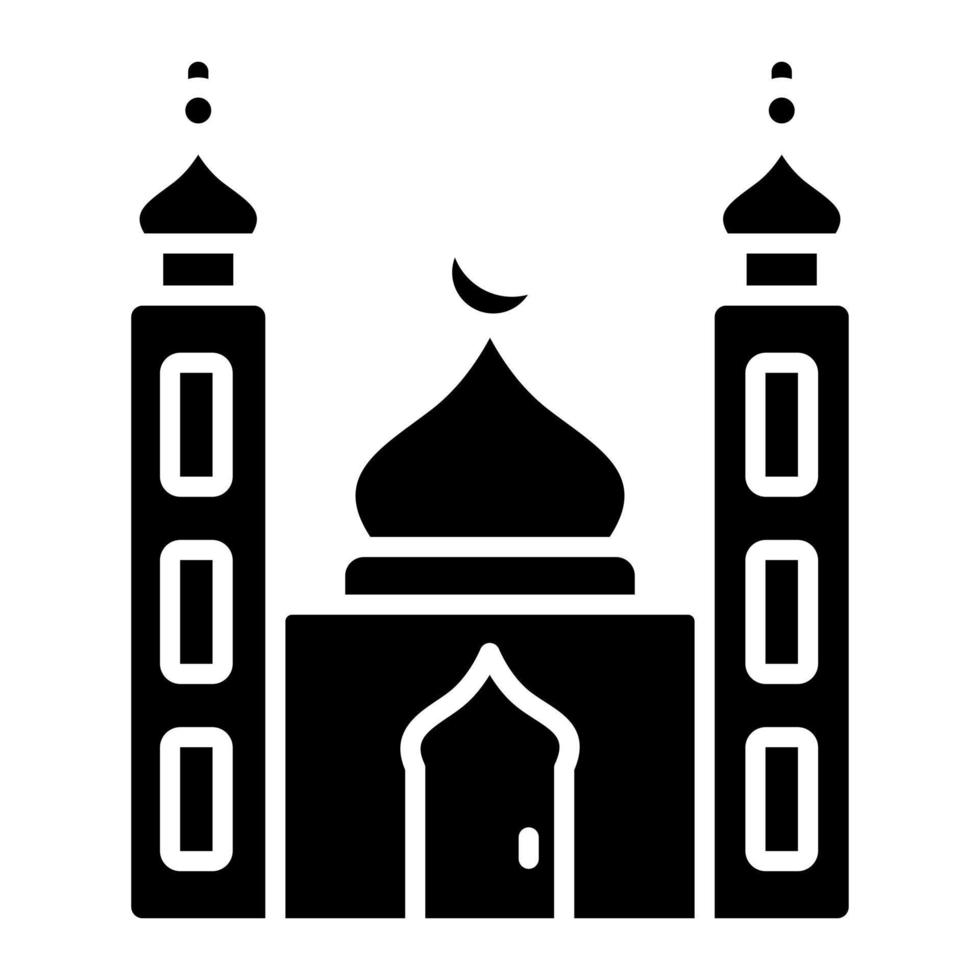 pequeño icono de glifo de mezquita vector