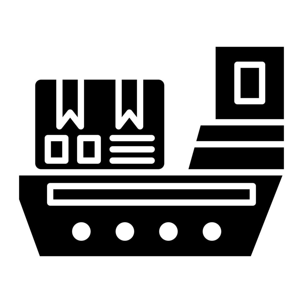 Cargo Ship Glyph Icon vector