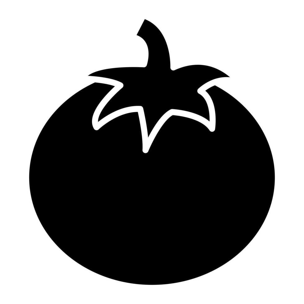 icono de glifo de tomate vector