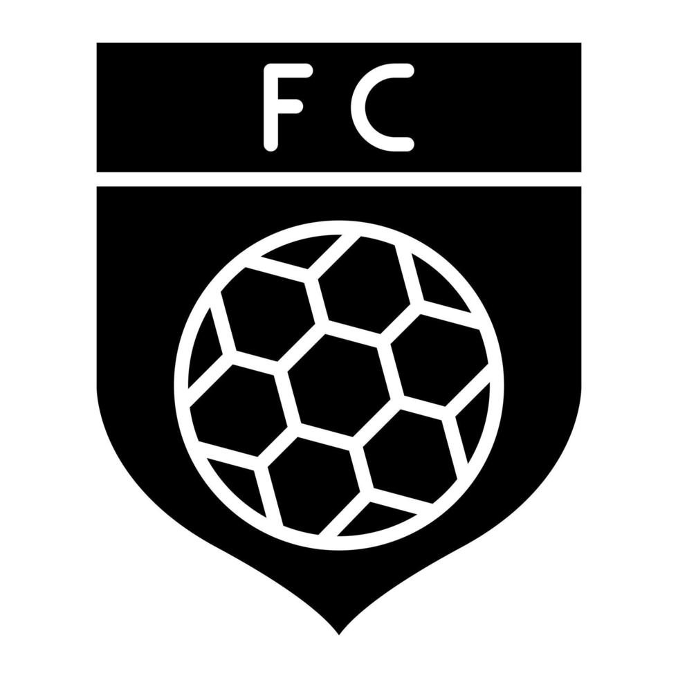 icono de glifo de club de fútbol vector