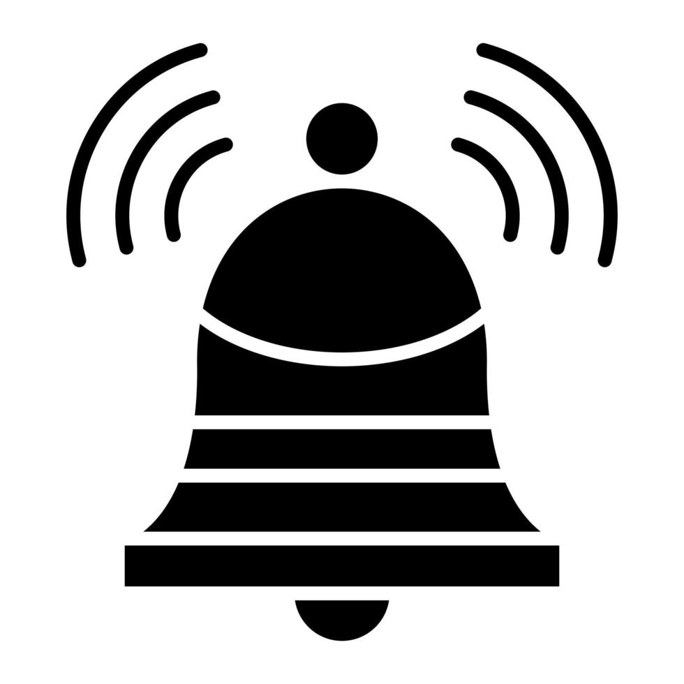 Alarm Bell Glyph Icon vector