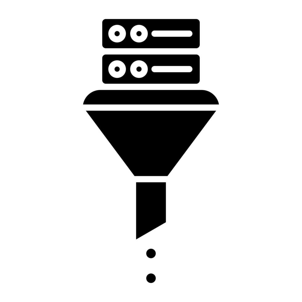 Data Filtering Glyph Icon vector