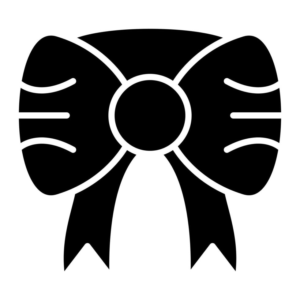 Ribbon Glyph Icon vector