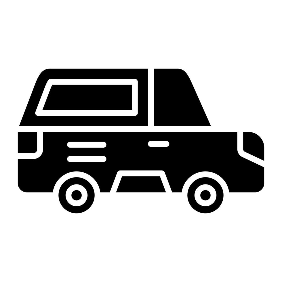 icono de glifo de coche fúnebre vector