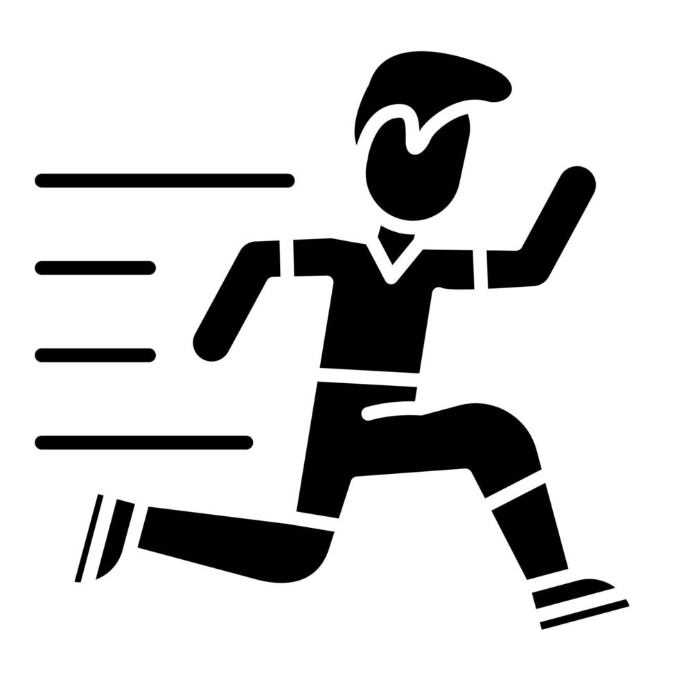 Running Person Glyph Icon vector