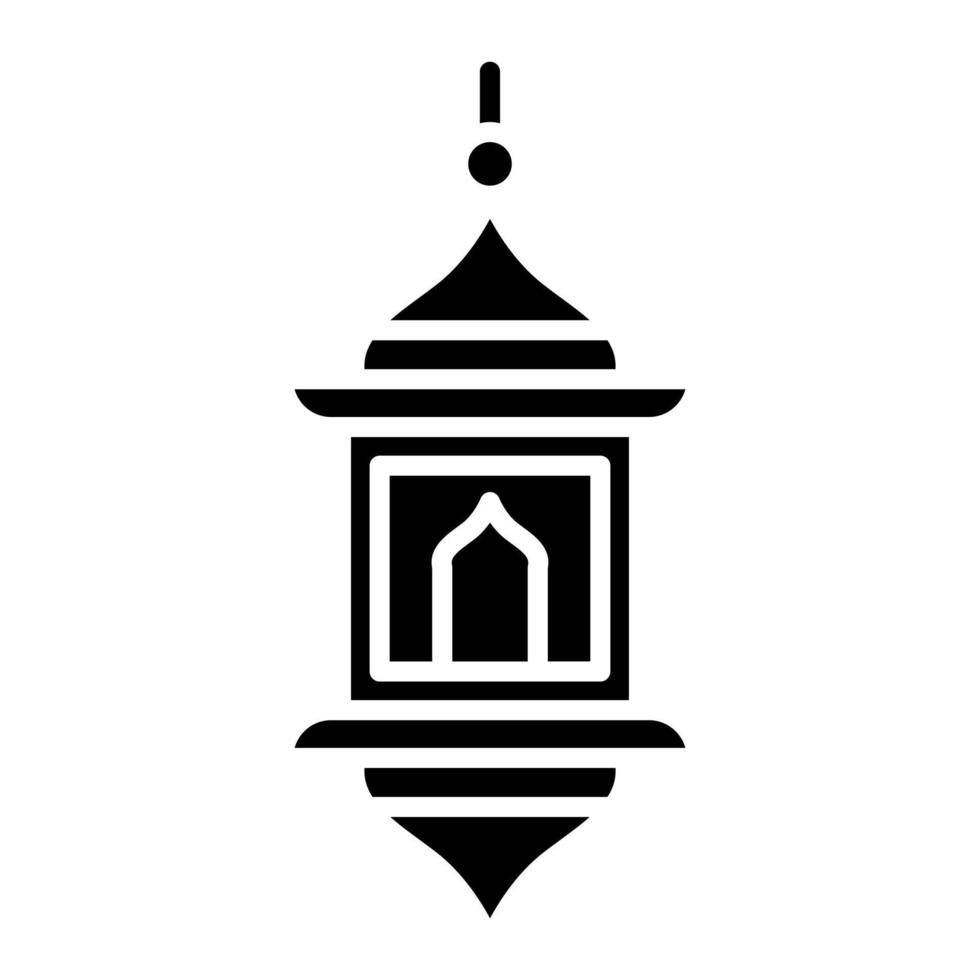 Arabic Lamp Glyph Icon vector