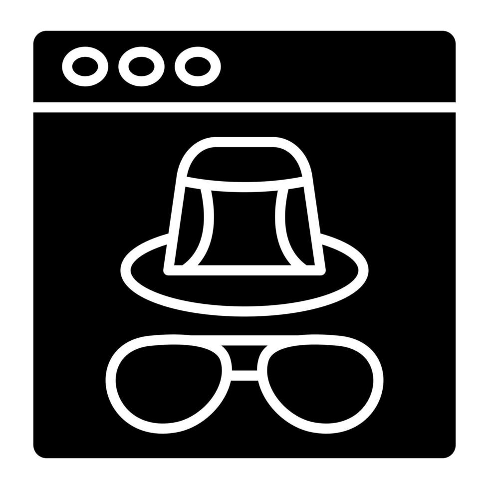 Incognito Glyph Icon vector