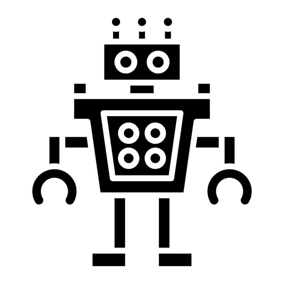 Humanoid Robot Glyph Icon vector