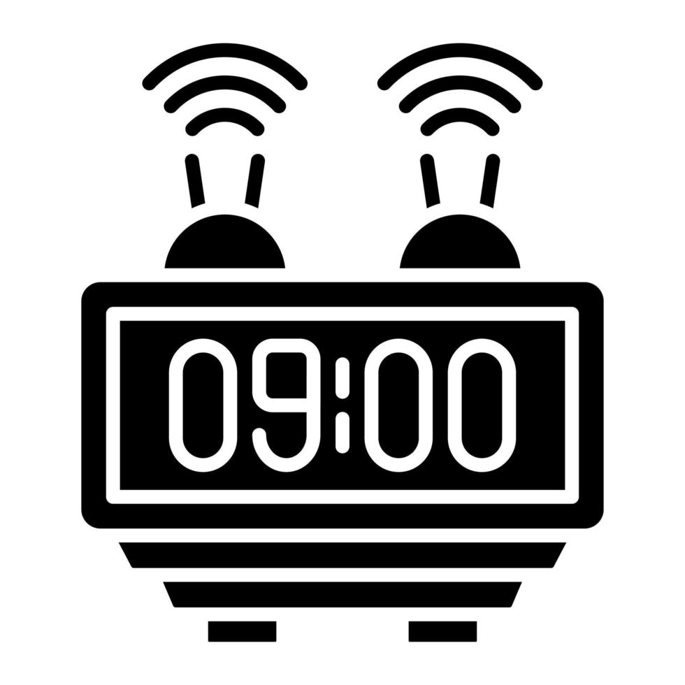 Smart Clock Glyph Icon vector