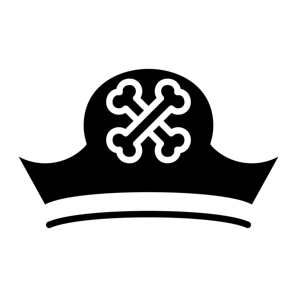 Pirate Hat Glyph Icon vector