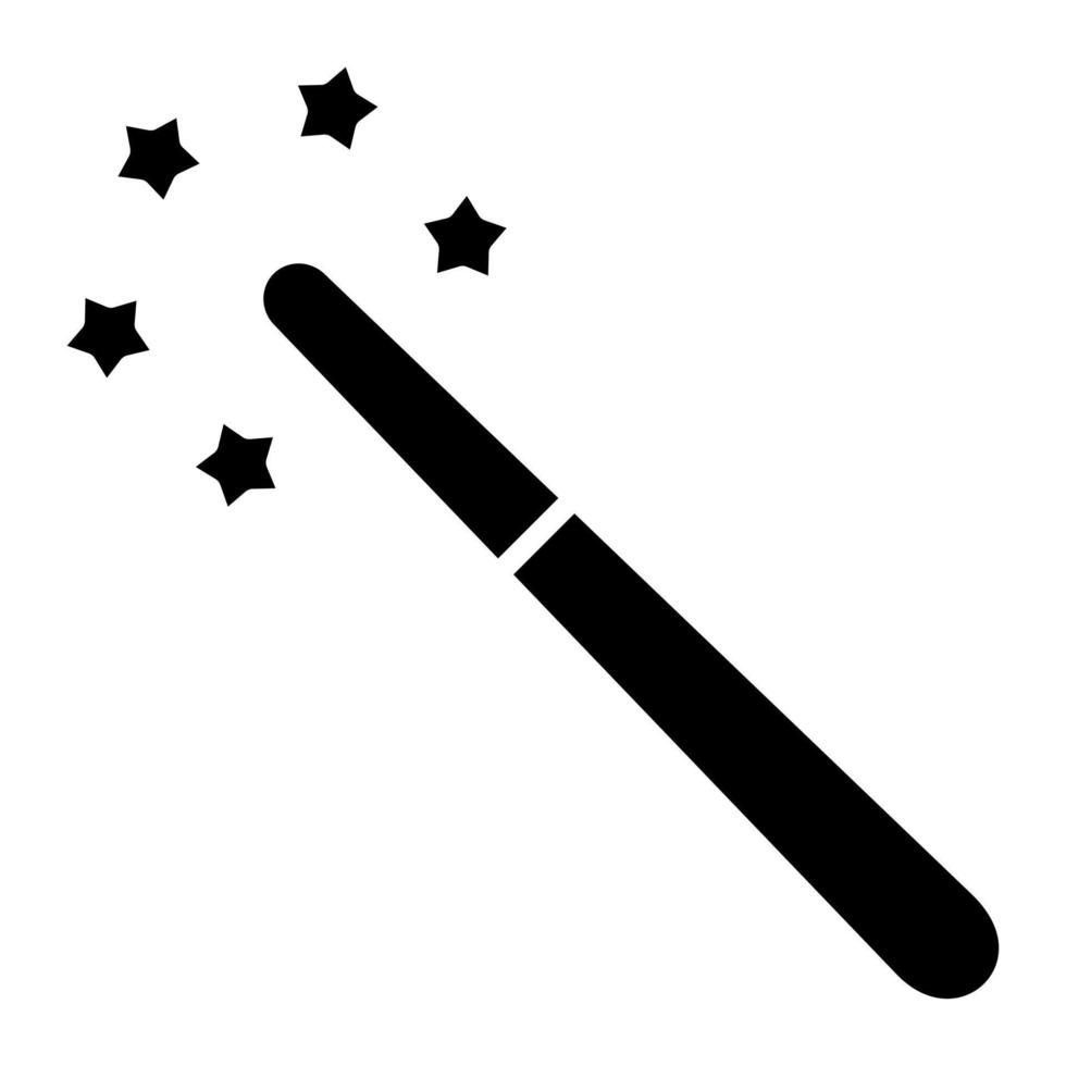 Magic Stick Glyph Icon vector