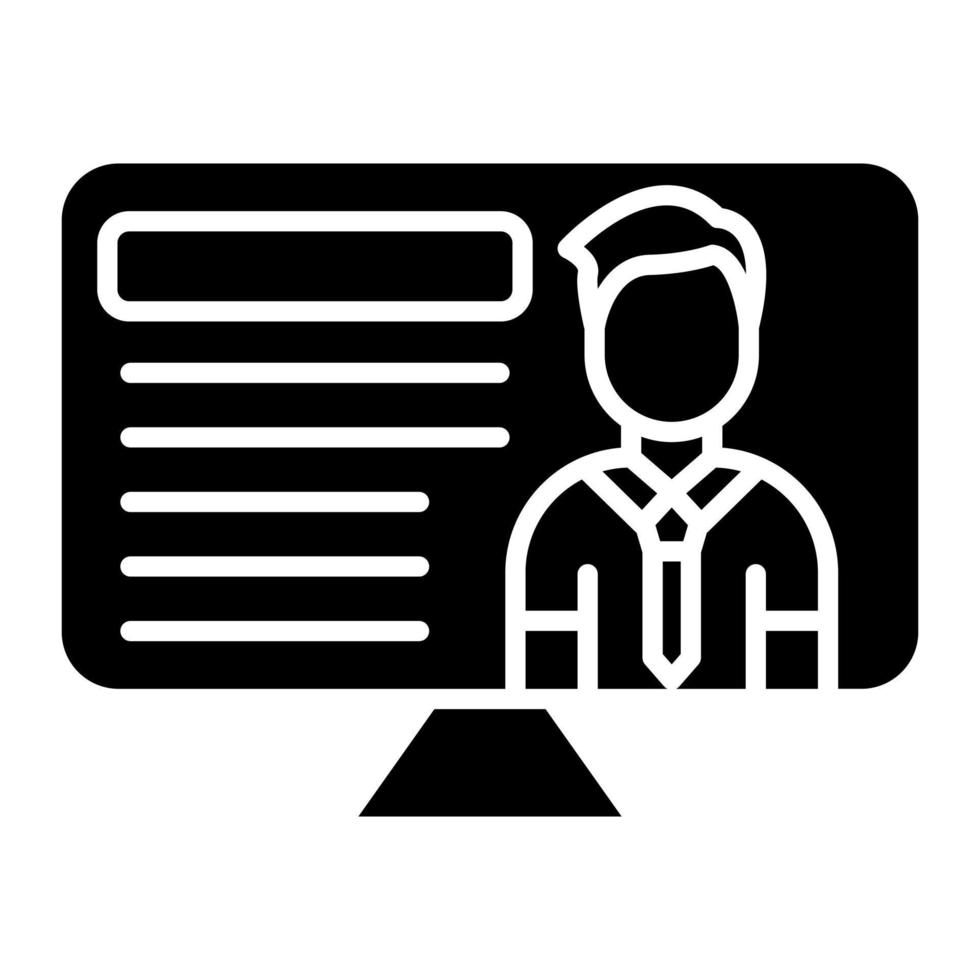 Online Lecture Glyph Icon vector