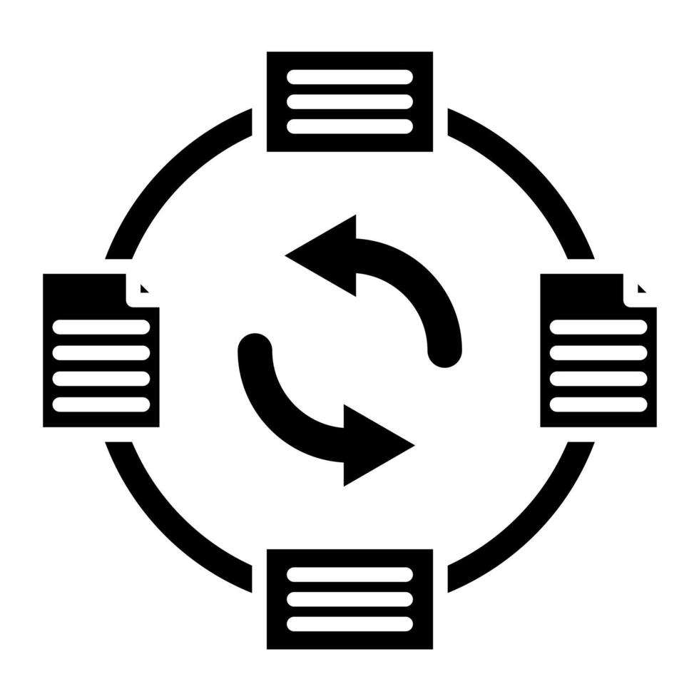Data Exchange Glyph Icon vector