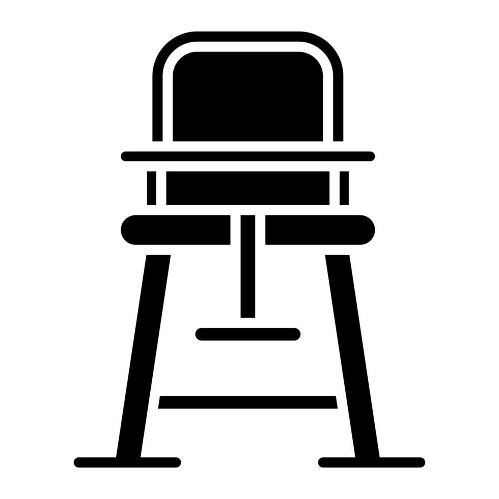 High Chair Glyph Icon vector