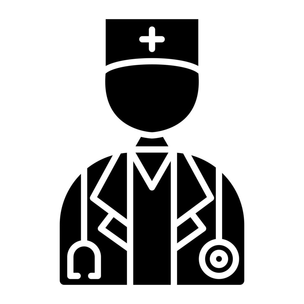 icono de glifo de doctor masculino vector