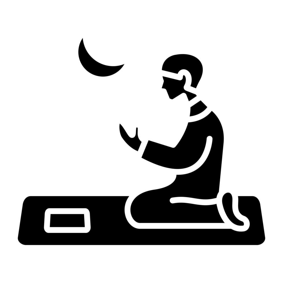 Muslim Dua Glyph Icon vector