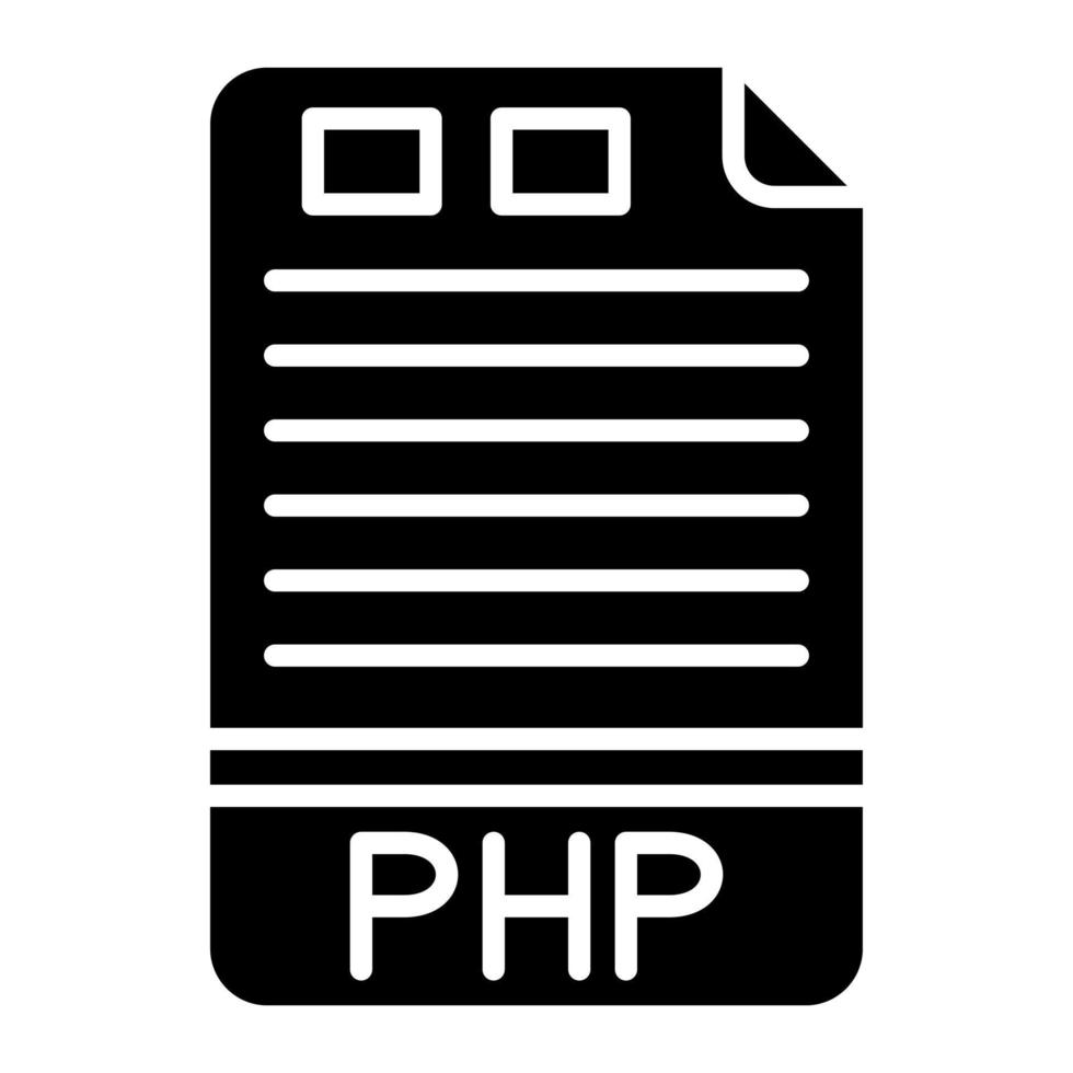 PHP Glyph Icon vector