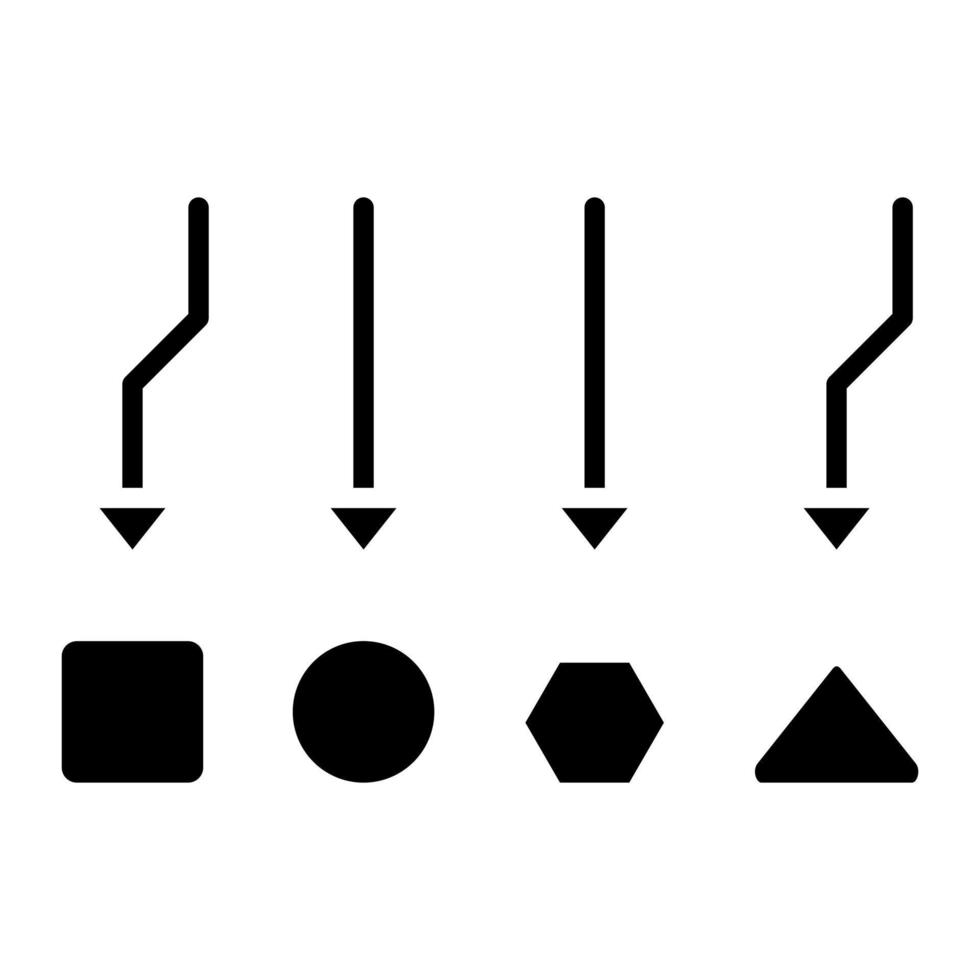 icono de glifo de datos no estructurados vector