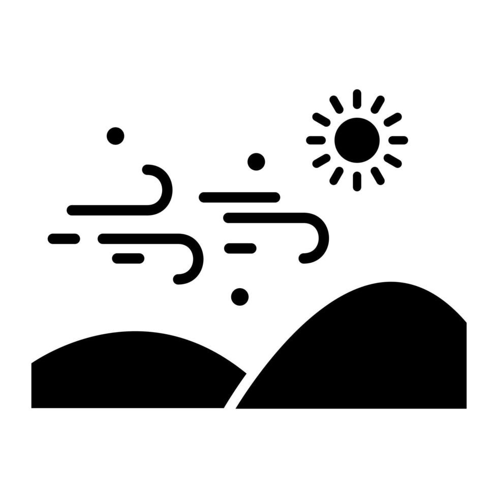 Desert Sandstorm Glyph Icon vector