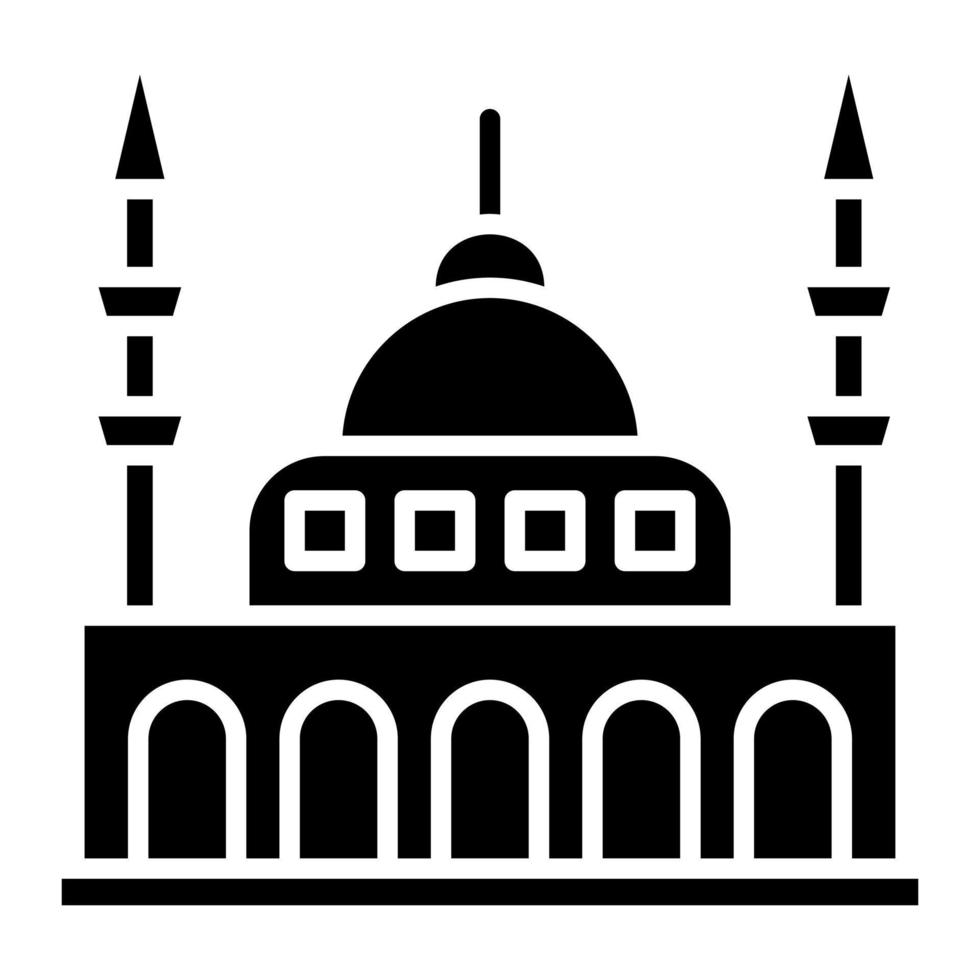 icono de glifo de mezquita vector