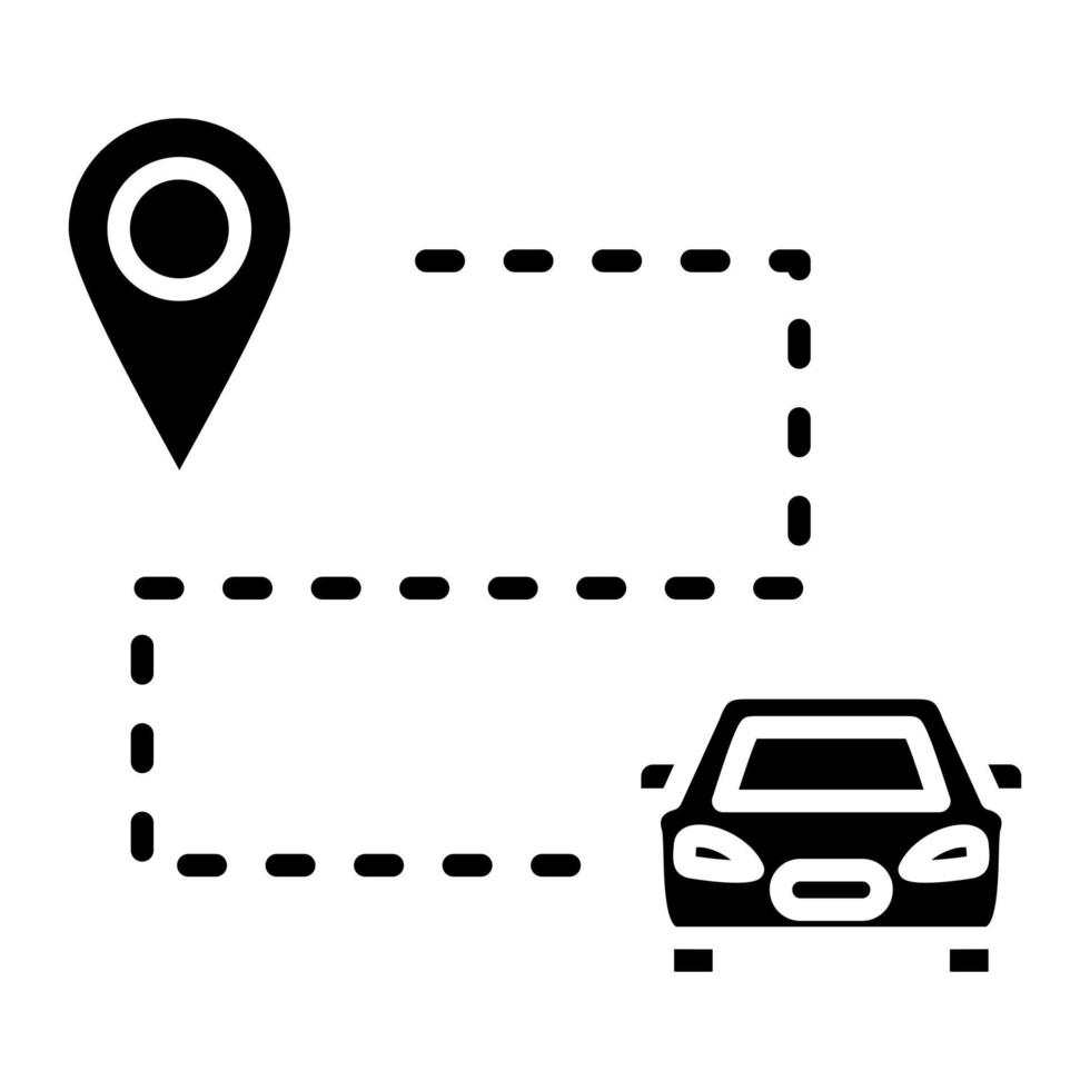 Route Glyph Icon vector