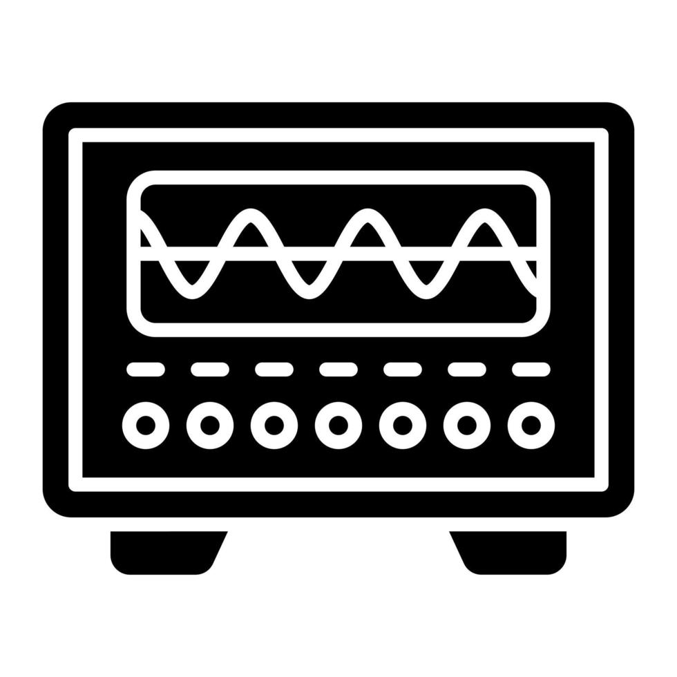 icono de glifo de osciloscopio vector