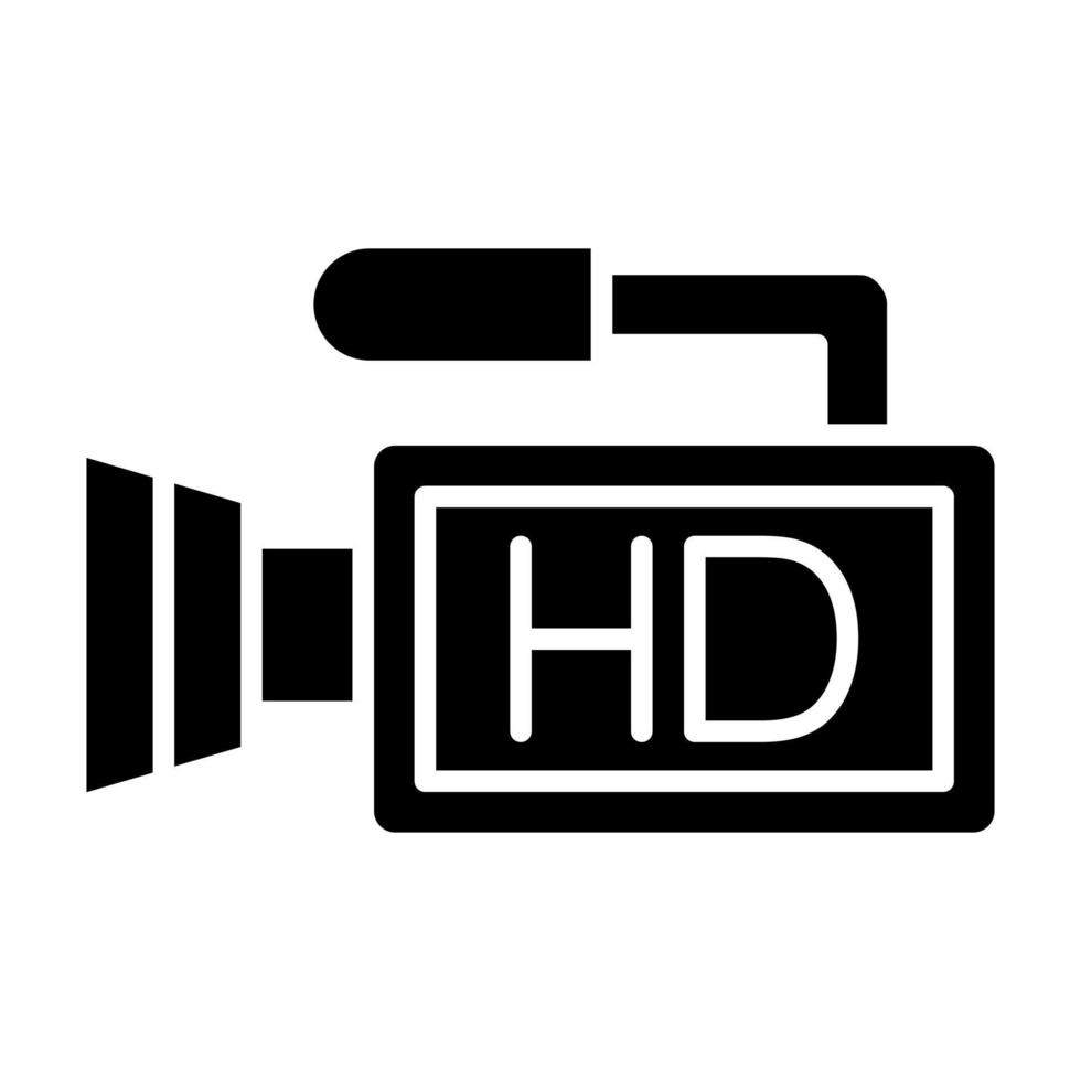 icono de glifo de película hd vector