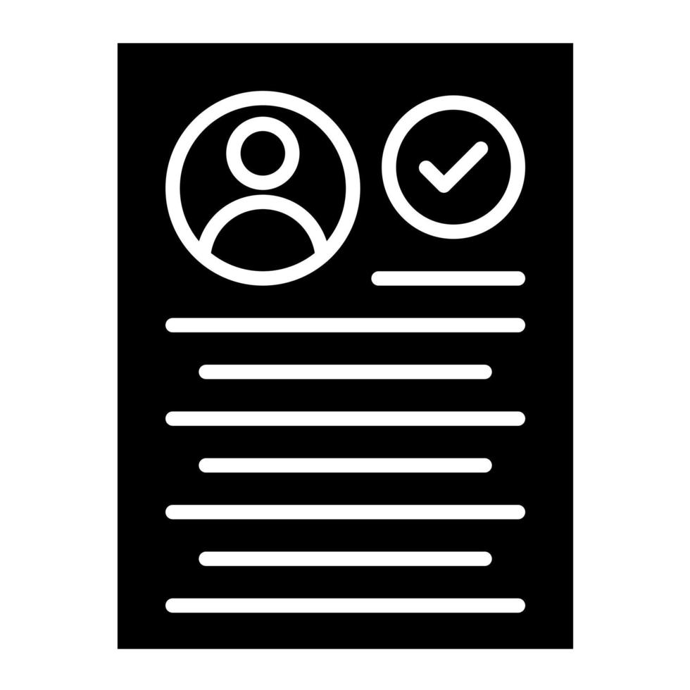 Resume Glyph Icon vector