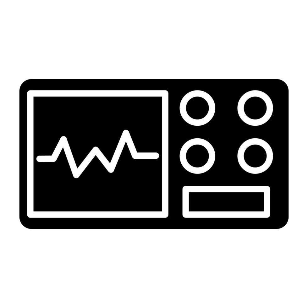 Electrocardiogram Glyph Icon vector