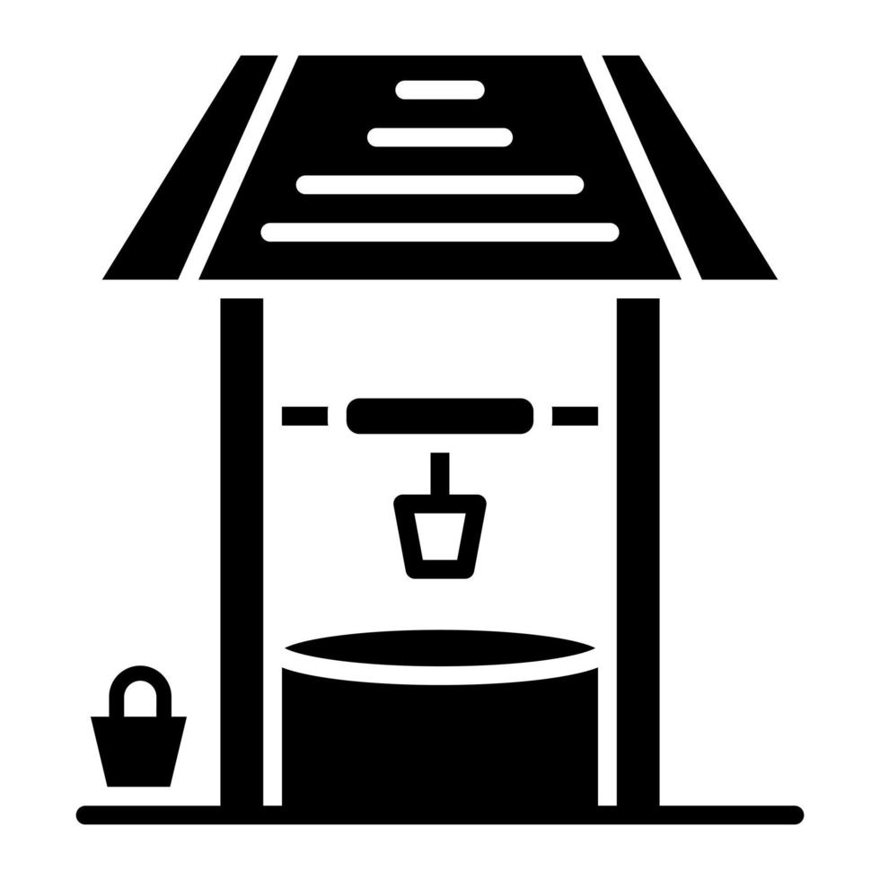 Desert Water Well Glyph Icon vector