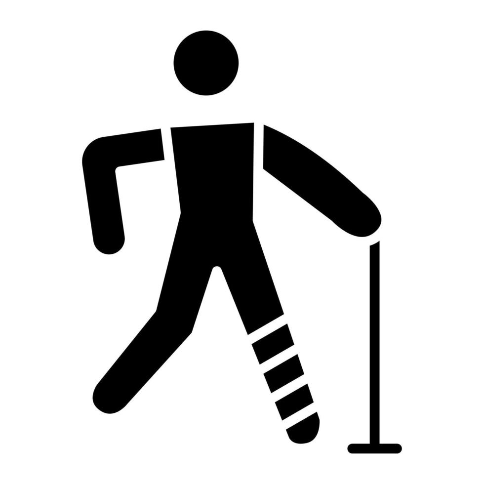 Broken Leg Glyph Icon vector