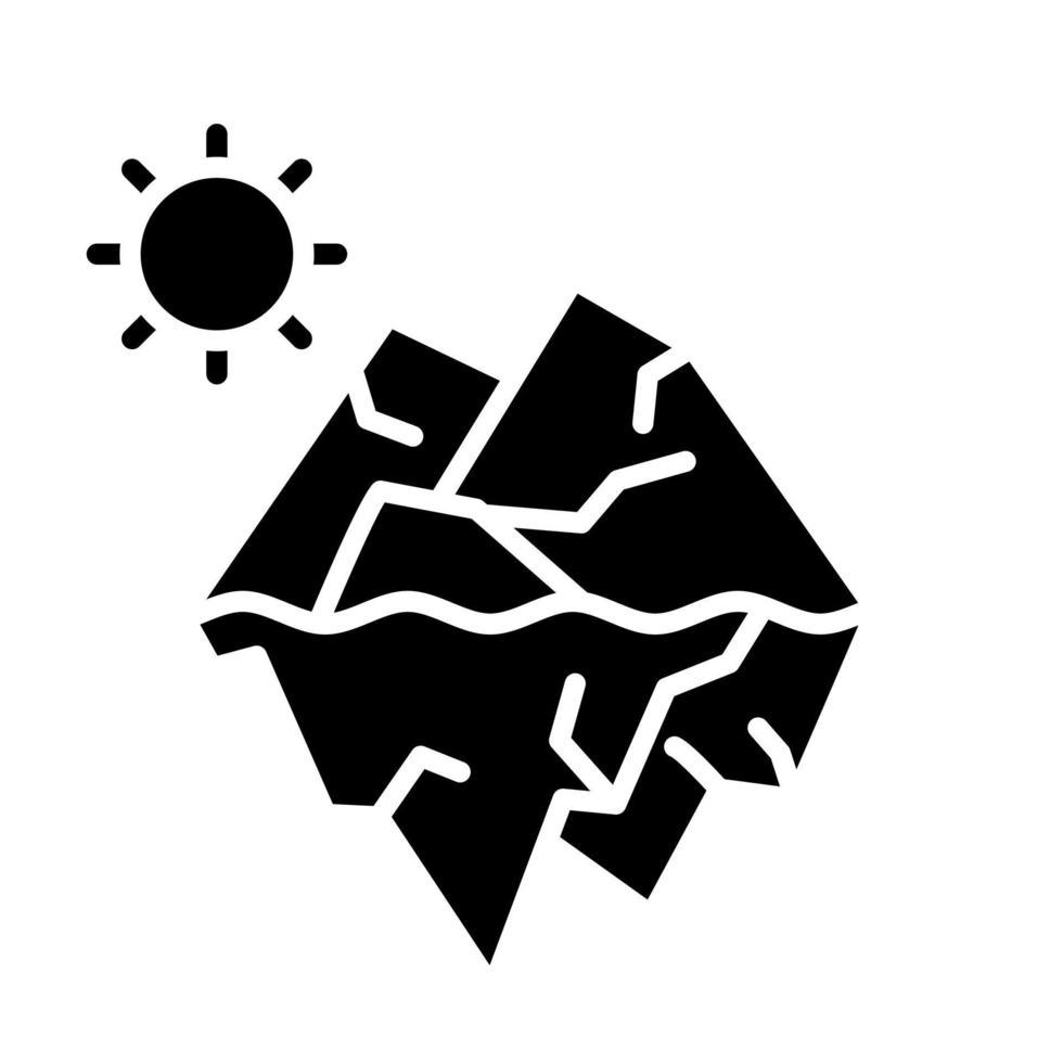 Iceberg Landscape Glyph Icon vector