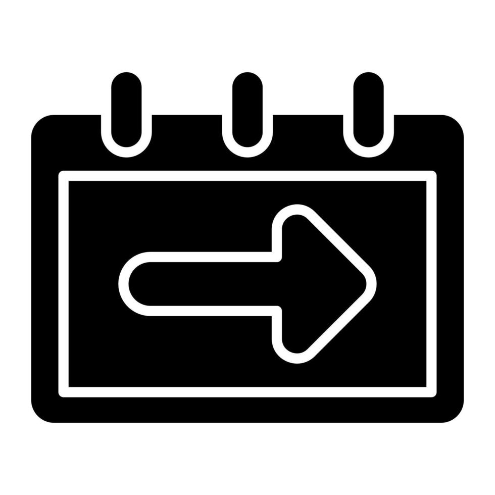 Next Week Glyph Icon vector