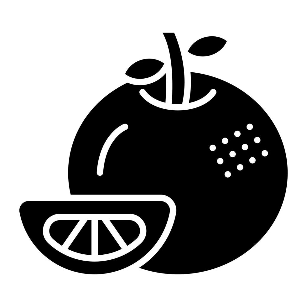 Tangerine Glyph Icon vector