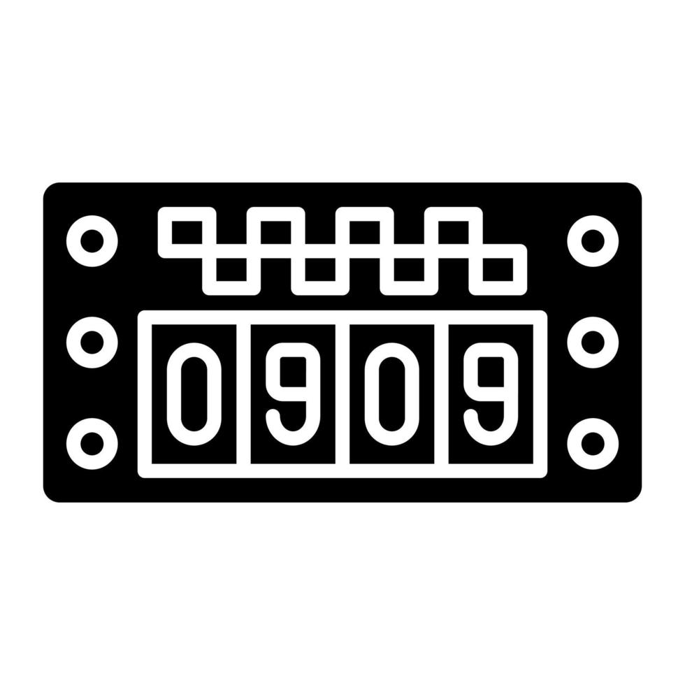 Taxi Meter Glyph Icon vector