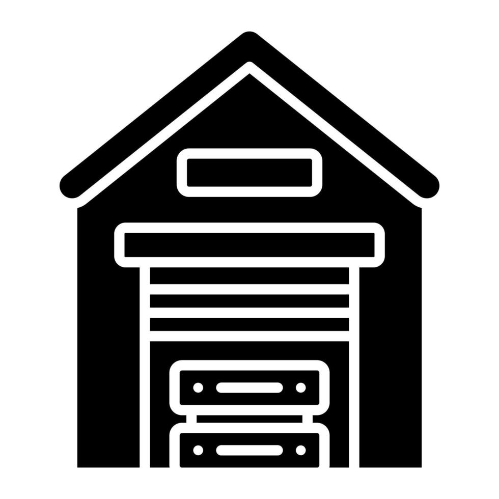 Data Warehouse Glyph Icon vector