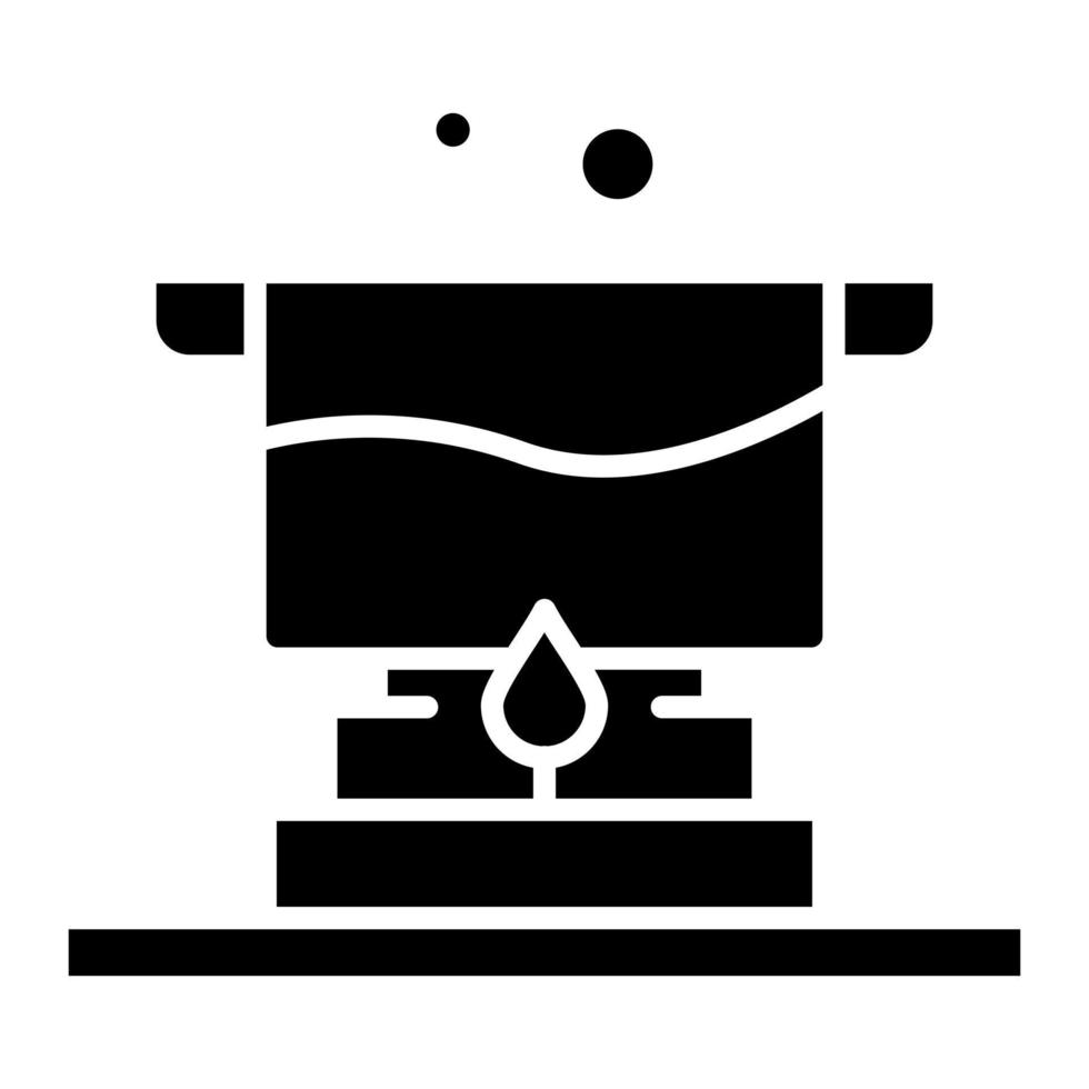 icono de glifo de ebullición de agua vector