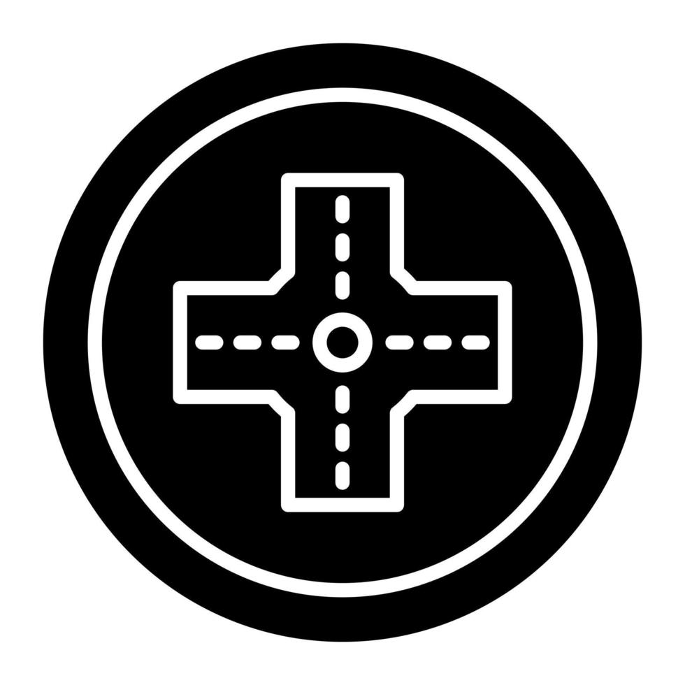 Intersection Glyph Icon vector