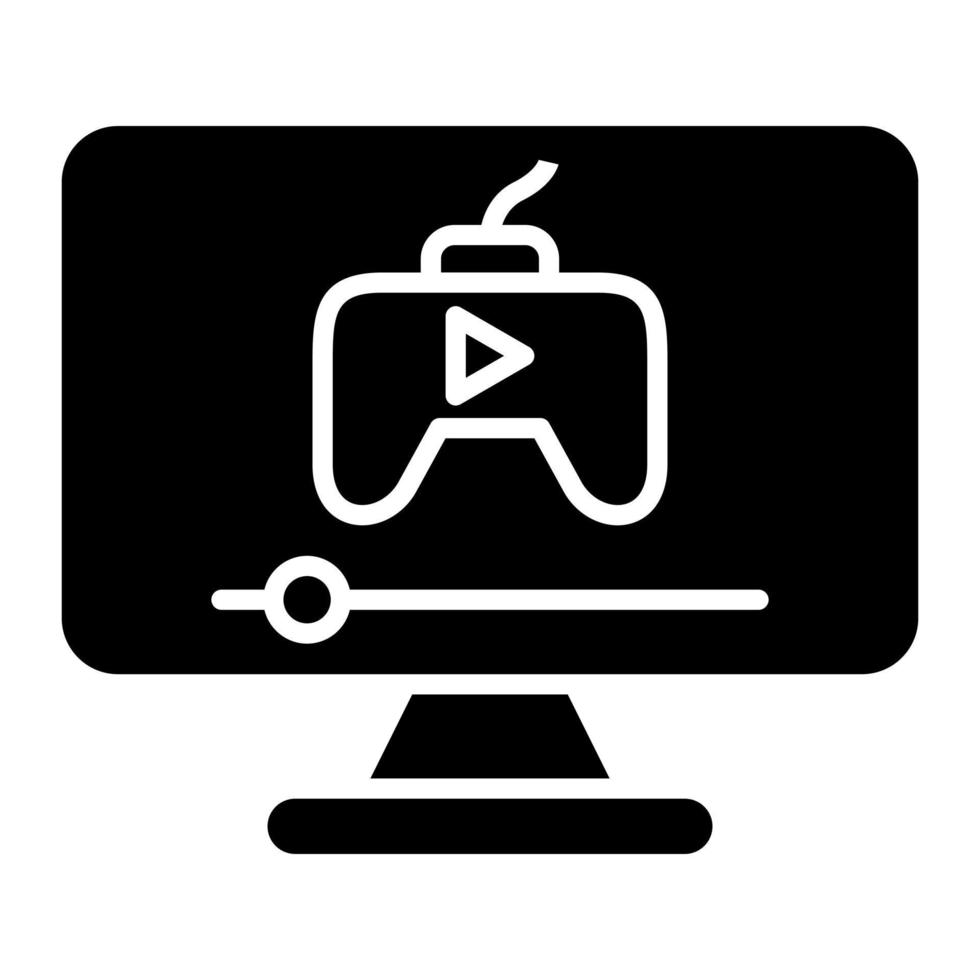 Game Streaming Glyph Icon vector