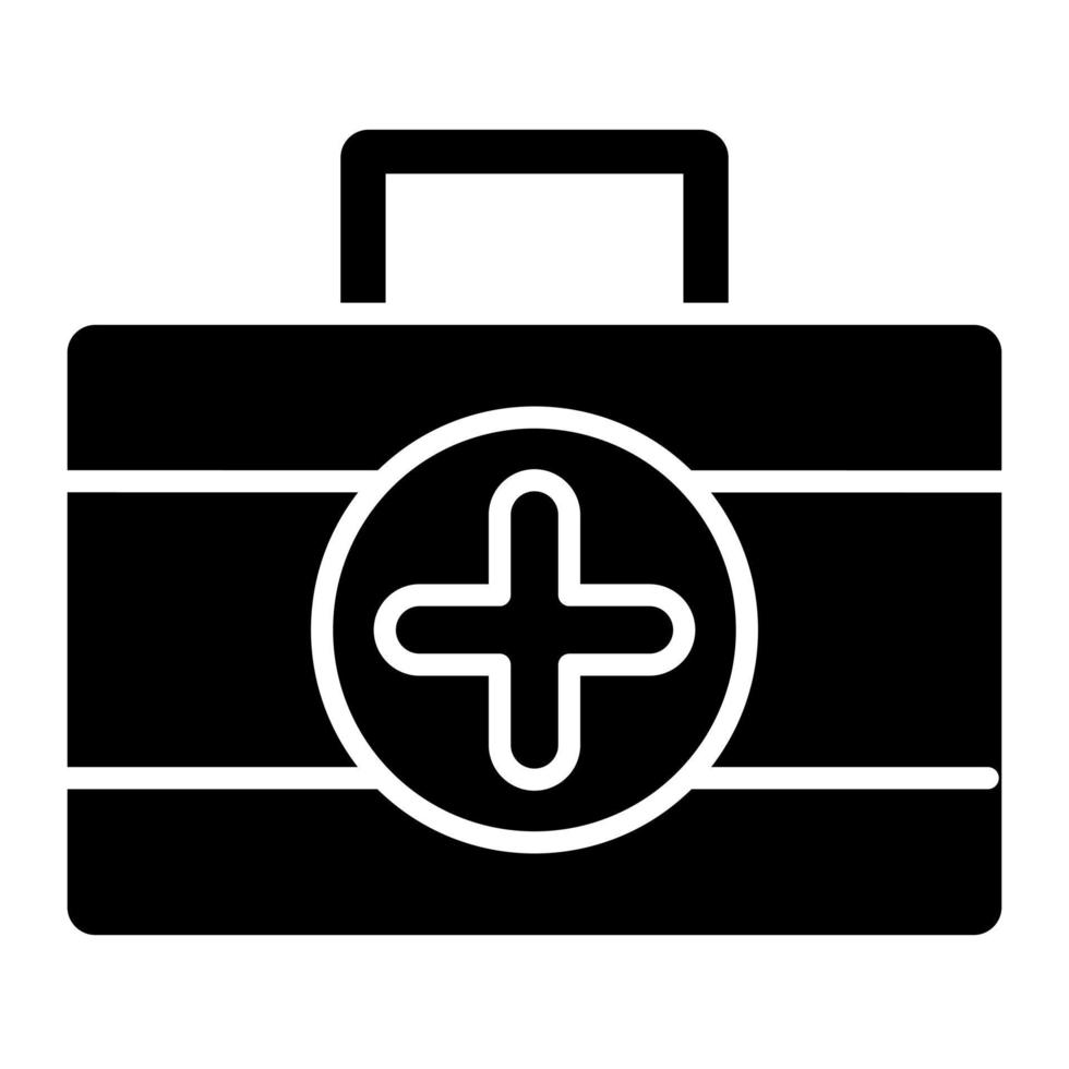 icono de glifo de kit médico vector