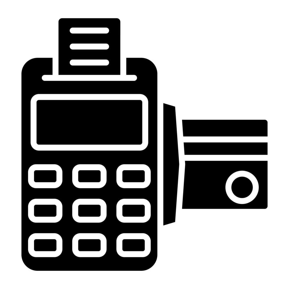 Card Machine Glyph Icon vector