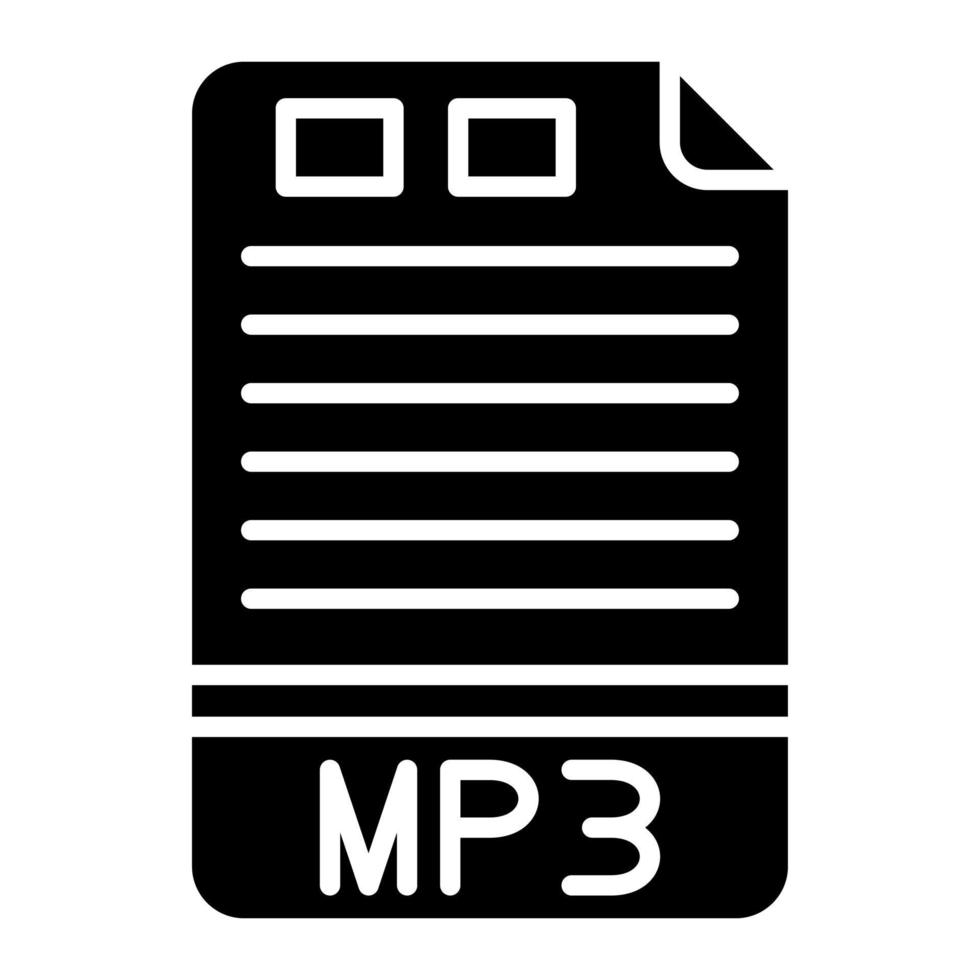 MP3 Glyph Icon vector