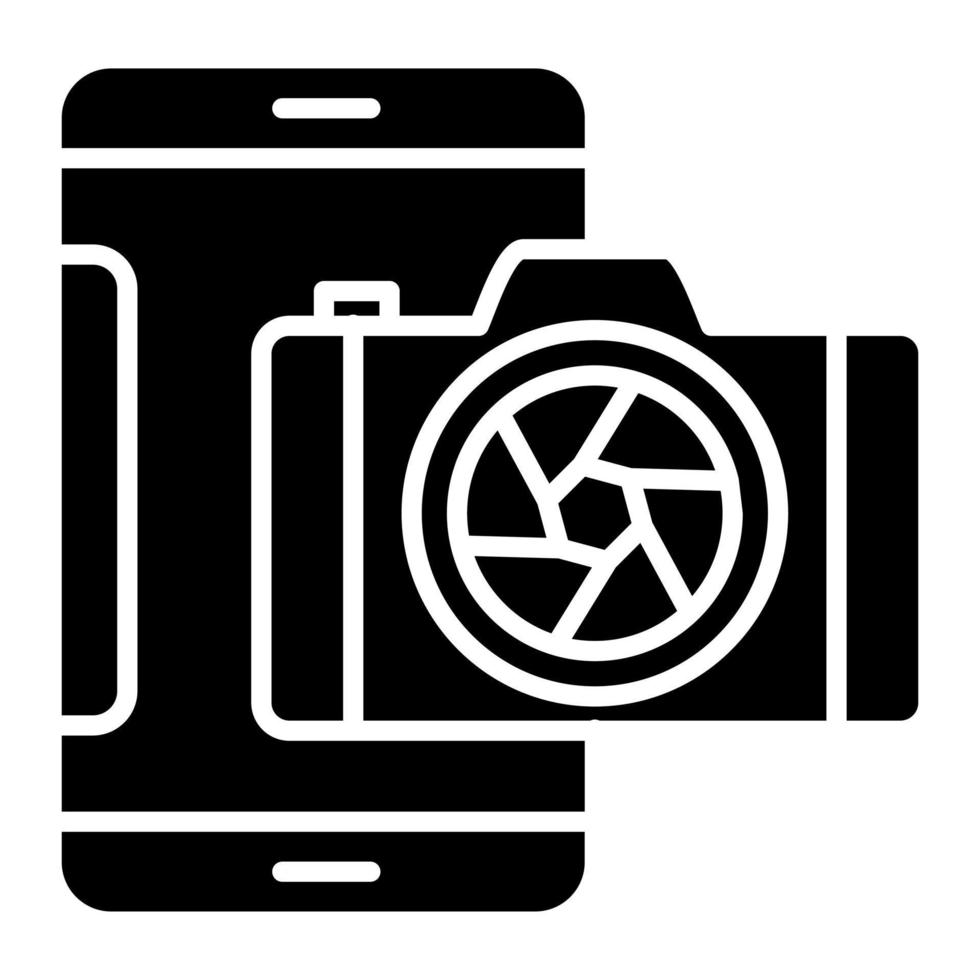 Smartphone Camera Glyph Icon vector