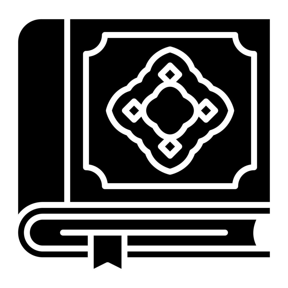 Quran Glyph Icon vector