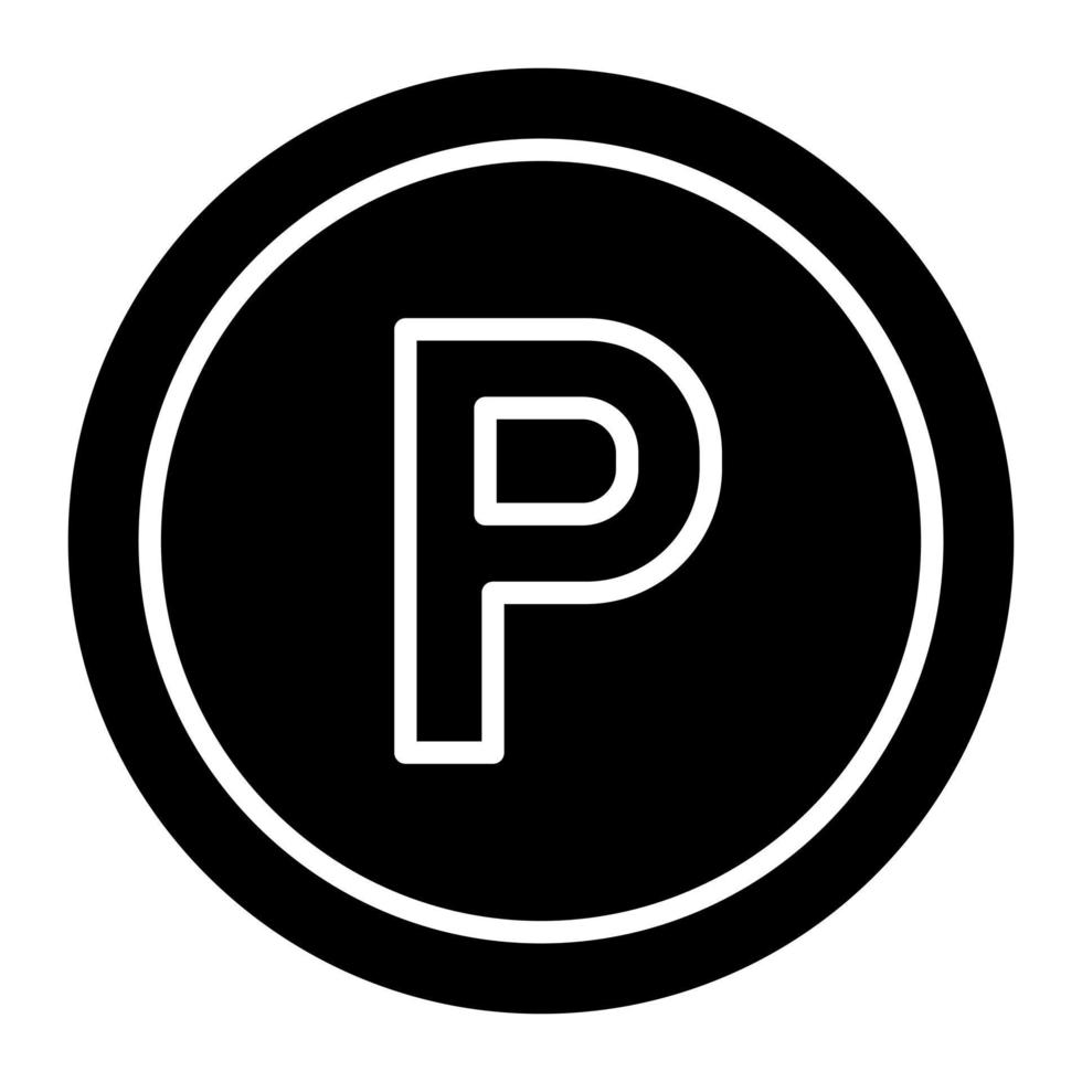 Parking Glyph Icon vector