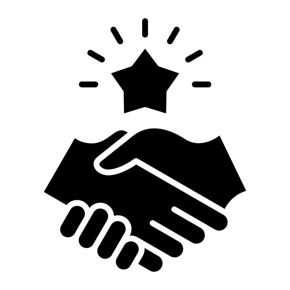 Game Handshake Glyph Icon vector