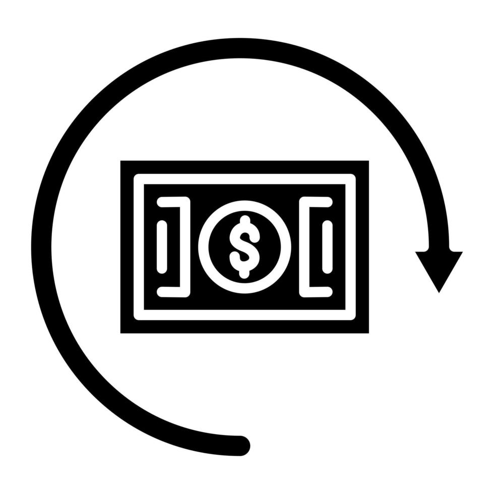 Cashback Glyph Icon vector