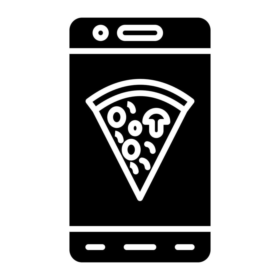 Mobile Food Glyph Icon vector