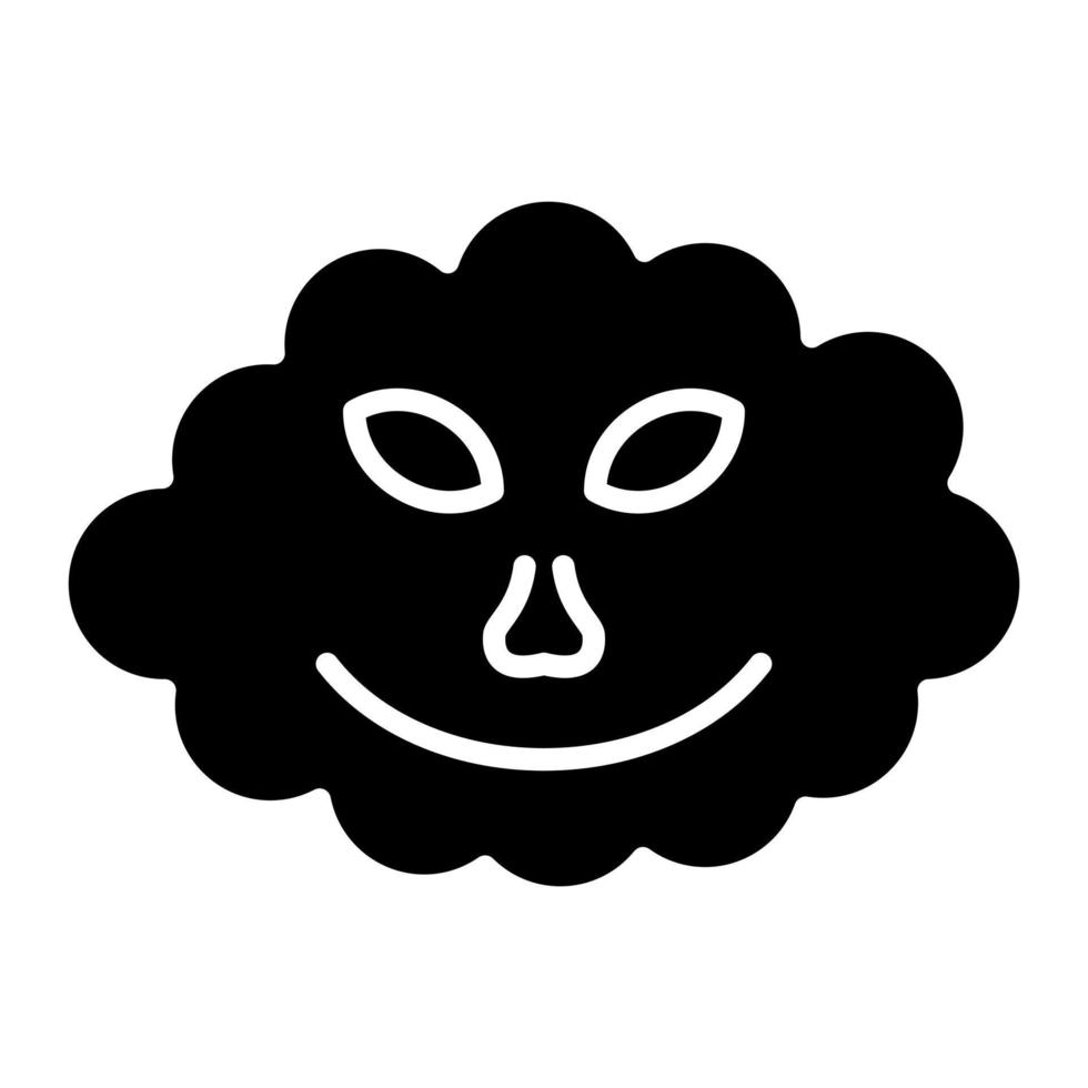 Wind Face Glyph Icon vector
