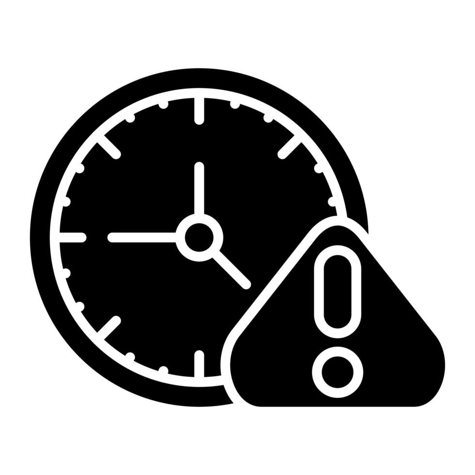 Time Alert Glyph Icon vector